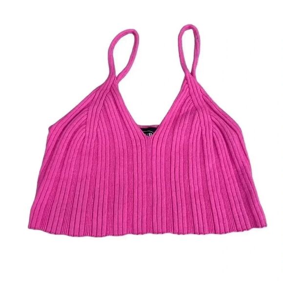 Cider Knit Jersey Women’s Pink & Orange Ribbed V-Neck Cropped Gypsy SZ S # 1117 - Picture 6 of 12